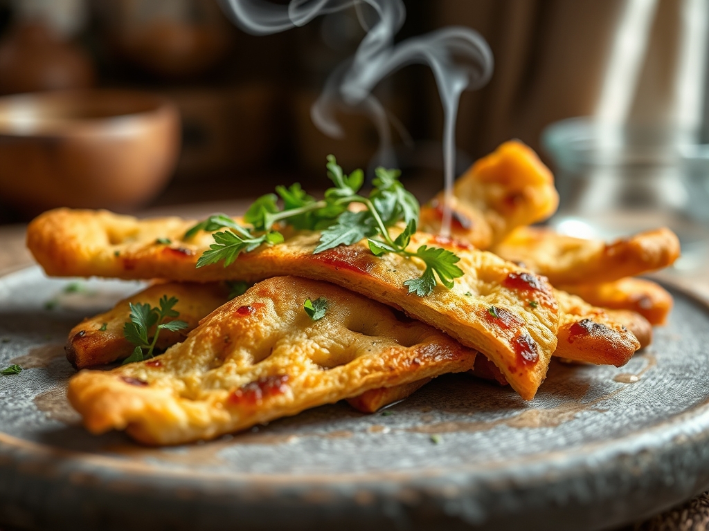Curly Focaccia Strips